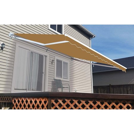 ALEKO Retractable Motorized 12 x 10 Feet Home Patio Canopy Awning Sunshade Sand Color AWM12X10SAND31-UNB